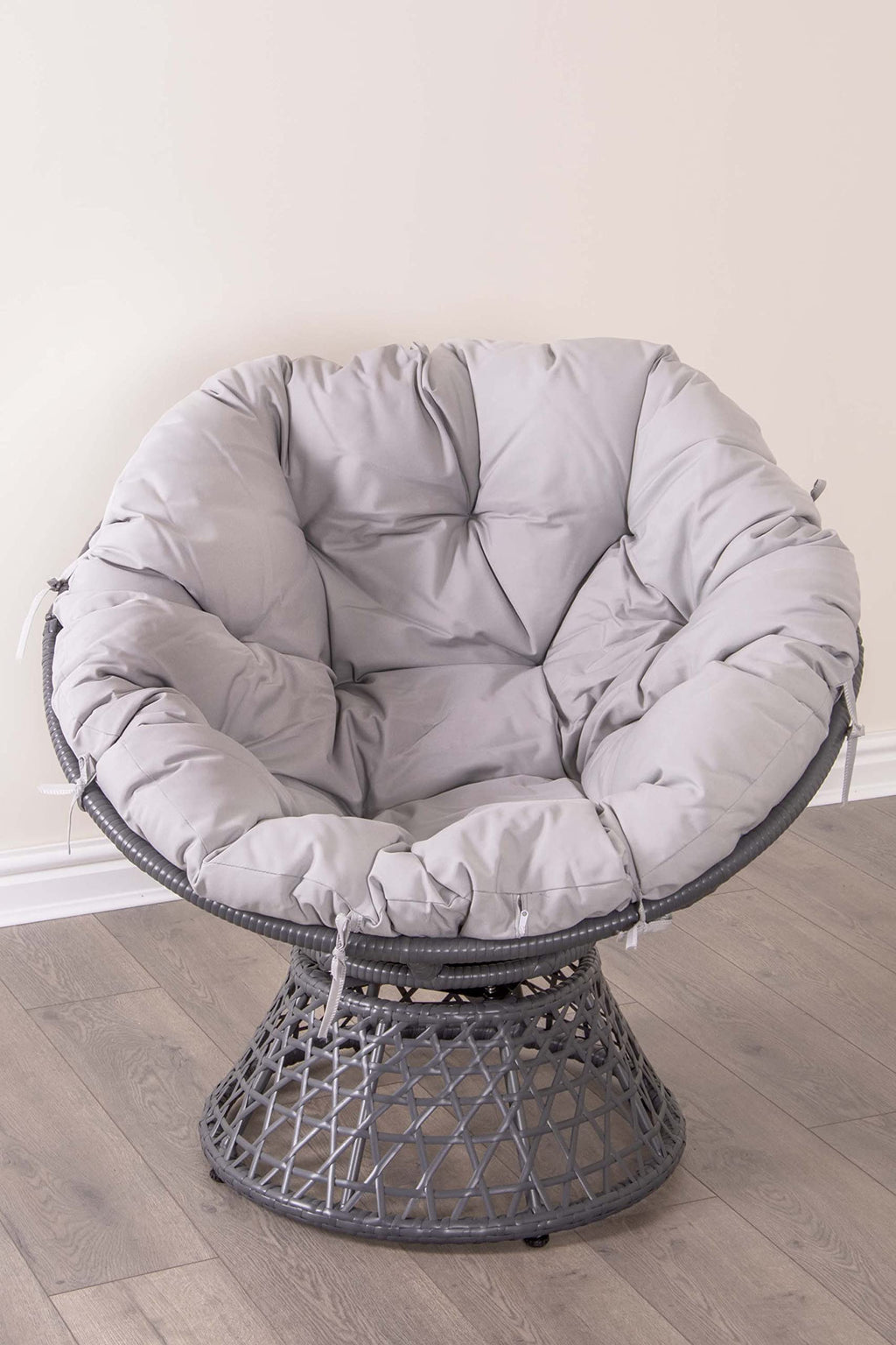SH&G Rattan Nest Swivel Chair With Cushion, Garden Pod Chair
