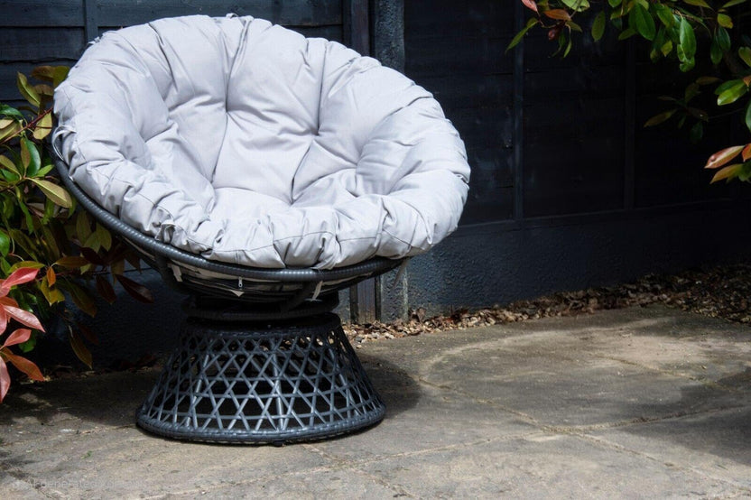 SH&G Rattan Nest Swivel Chair With Cushion, Garden Pod Chair