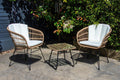 SH&G Tatton Steel Brown Rattan 3pc Bistro Set
