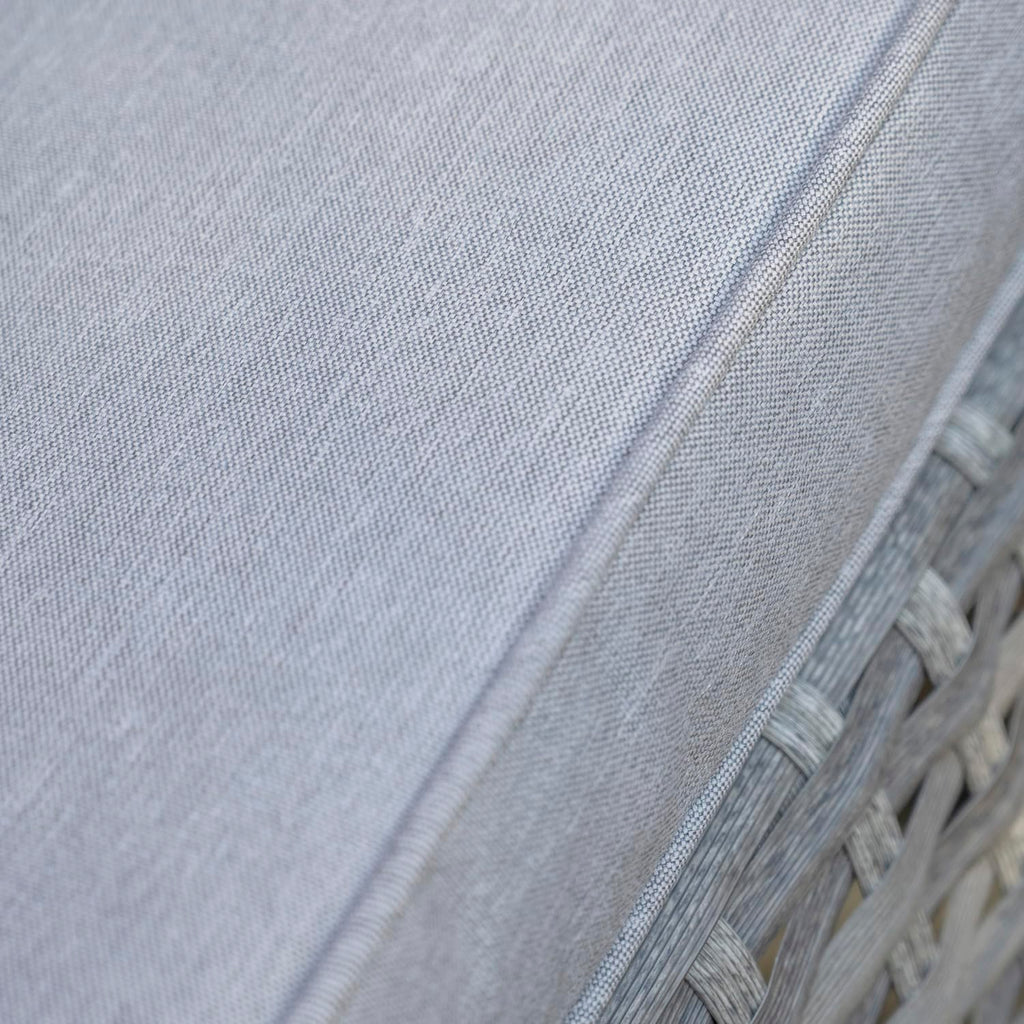 Tintagel 4 Seat Aluminium Grey Rattan 105cm Dining Table Set - Light Grey Cushions