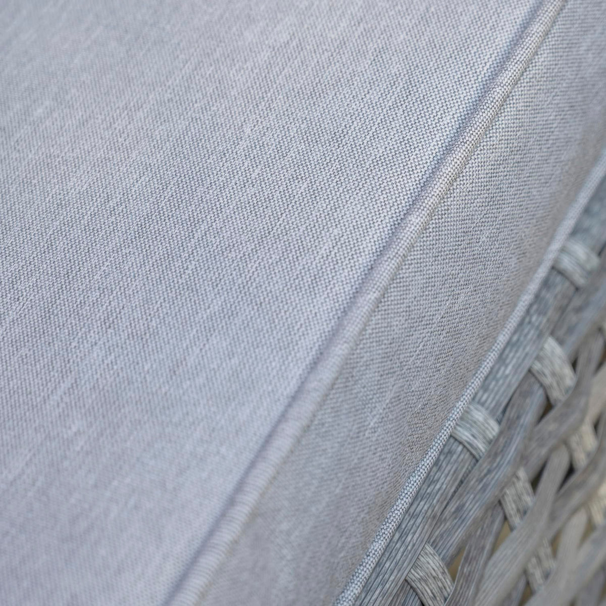 Tintagel 4 Seat Aluminium Grey Rattan 105cm Dining Table Set - Light Grey Cushions