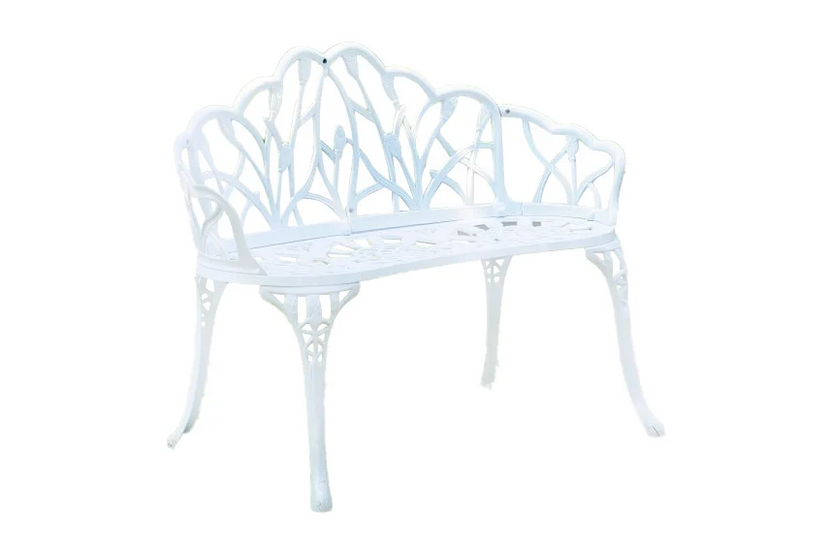 SH&G Hembury Cast Aluminium 2 Seater Bench - White