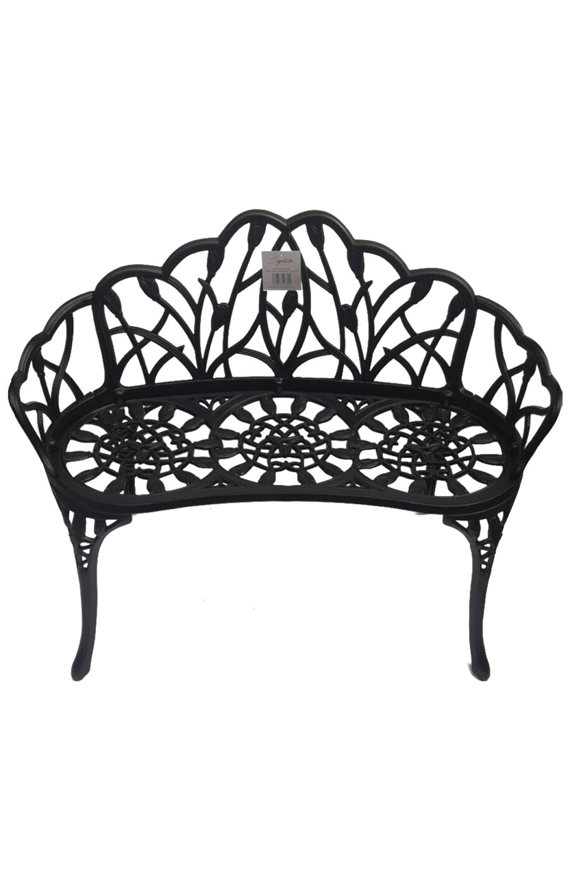 SH&G Hembury Cast Aluminium 2 Seater Bench - Black