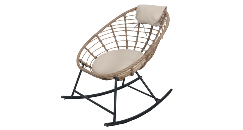 SH&G Tatton Steel Brown Rattan Rocking Chair