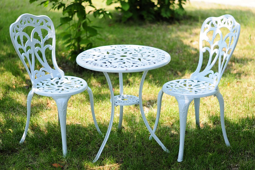SH&G Scotney Cast Aluminium Bistro Set - White