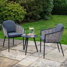 Bolingbroke 2 Seat Aluminium Grey Wicker Coffee Table Set - 2 options