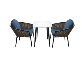 Bolingbroke 2 Seat Aluminium Grey Wicker 59cm Bistro Table Set - 2 options