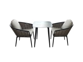 Bolingbroke 2 Seat Aluminium Grey Wicker 59cm Bistro Table Set - 2 options