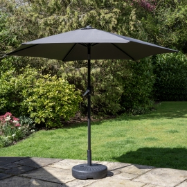 SH&G 3m Steel Crank and Tilt Parasol & Water Base - Dark Grey