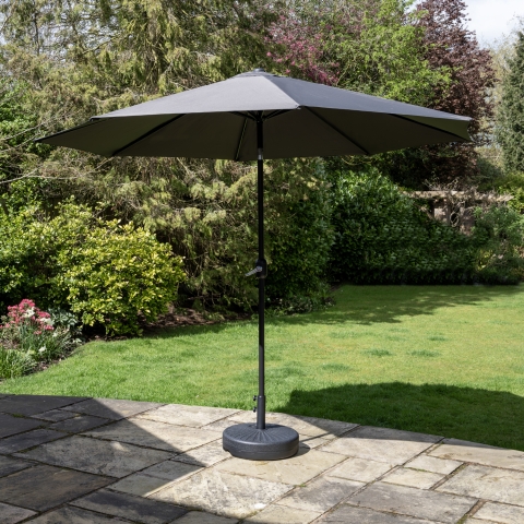 SH&G 2.5m Steel Crank and Tilt Parasol - Dark Grey