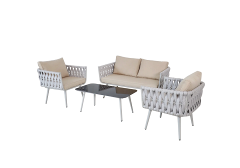 SH&G Wilton Rope Design Aluminium 4pc Sofa Set