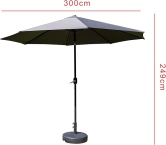 SH&G 3m Steel Crank and Tilt Parasol & Water Base - Dark Grey