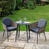 Bolingbroke 2 Seat Aluminium Brown Wicker 59cm Bistro Table Set - 2 options
