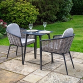 Bolingbroke 2 Seat Aluminium Grey Wicker 59cm Bistro Table Set - 2 options