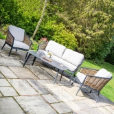 Bolingbroke 4 Seat Aluminium Brown Wicker Sofa Coffee Table Set - 2 options