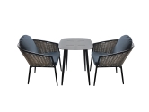 Bolingbroke 2 Seat Aluminium Brown Wicker 59cm Bistro Table Set - 2 options