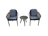 Bolingbroke 2 Seat Aluminium Grey Wicker Coffee Table Set - 2 options