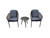 Bolingbroke 2 Seat Aluminium Brown Wicker Coffee Table Set - 2 options