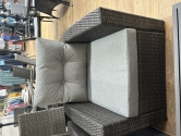 SH&G Edgerton Steel Brown Rattan 6pc Sofa Set with Grey cushions