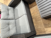 SH&G Edgerton Steel Brown Rattan 6pc Sofa Set with Grey cushions
