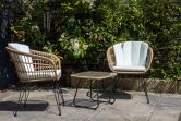 SH&G Tatton Steel Brown Rattan 3pc Bistro Set