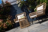 SH&G Weston Steel Brown Rattan 3pc Bistro Set