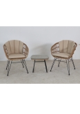 SH&G Tatton Steel Brown Rattan 3pc Bistro Set