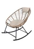 SH&G Tatton Steel Brown Rattan Rocking Chair