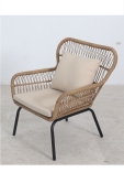 SH&G Weston Steel Brown Rattan 3pc Bistro Set