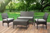 Alnwick Steel Grey Rattan 4pc Sofa Set