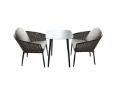 Bolingbroke 2 Seat Aluminium Brown Wicker 59cm Bistro Table Set - 2 options