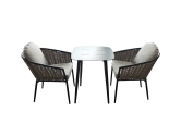 Bolingbroke 2 Seat Aluminium Grey Wicker 59cm Bistro Table Set - 2 options