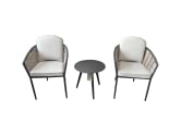 Bolingbroke 2 Seat Aluminium Brown Wicker Coffee Table Set - 2 options