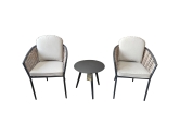 Bolingbroke 2 Seat Aluminium Grey Wicker Coffee Table Set - 2 options