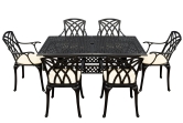 SH&G Cast Aluminium 6 seat 160cm Rectangular Extendable dining Set - 2 options