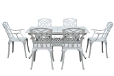 SH&G Cast Aluminium 6 seat 160cm Rectangular Extendable dining Set - 2 options