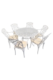 SH&G Cast Aluminium 6 seat 120cm Round dining Set - 2 options