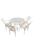 SH&G Cast Aluminium 4 seat 120cm Round dining Set - 2 options