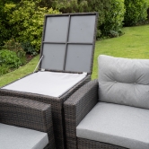 SH&G Edgerton Steel Brown Rattan 6pc Sofa Set with Grey cushions