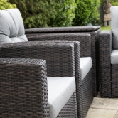 SH&G Edgerton Steel Brown Rattan 6pc Sofa Set with Grey cushions