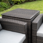 SH&G Edgerton Steel Brown Rattan 6pc Sofa Set with Grey cushions
