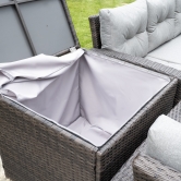 SH&G Edgerton Steel Brown Rattan 6pc Sofa Set with Grey cushions