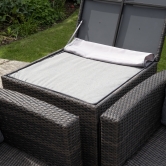SH&G Edgerton Steel Brown Rattan 6pc Sofa Set with Grey cushions