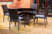 Heaton 4 Seater Dining Set with 110cm Table - Brown