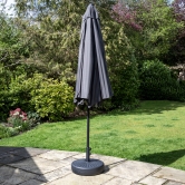SH&G 2.5m Steel Crank and Tilt Parasol & Water Base - Dark Grey