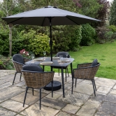 SH&G 2.5m Steel Crank and Tilt Parasol - Dark Grey