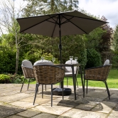 SH&G 2.5m Steel Crank and Tilt Parasol & Water Base - Dark Grey