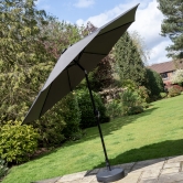SH&G 2.5m Steel Crank and Tilt Parasol & Water Base - Dark Grey