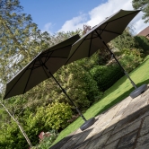 SH&G 2.5m Steel Crank and Tilt Parasol & Water Base - Dark Grey