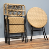 SH&G Rattan Bistro 3pc Set with steel frame - Brown